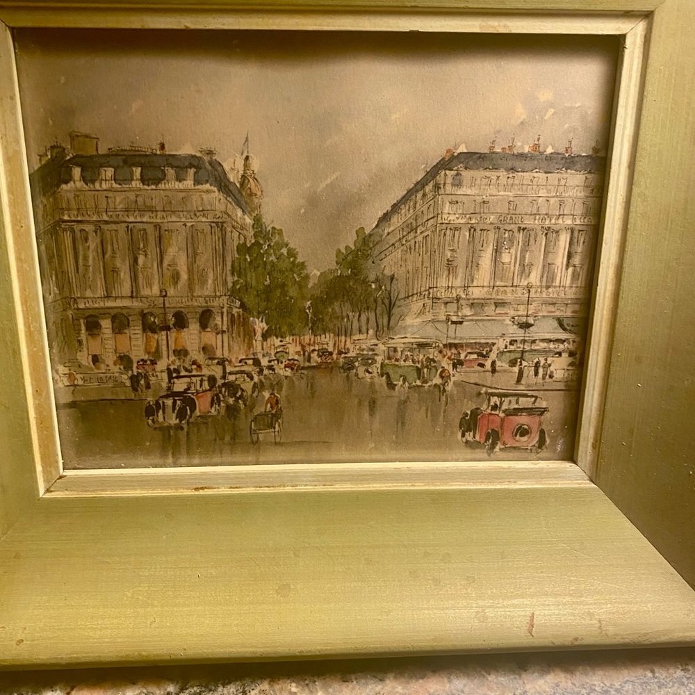Set of Four Vintaage Watercolor Prints By French Artists 
Guy DeNeyrac